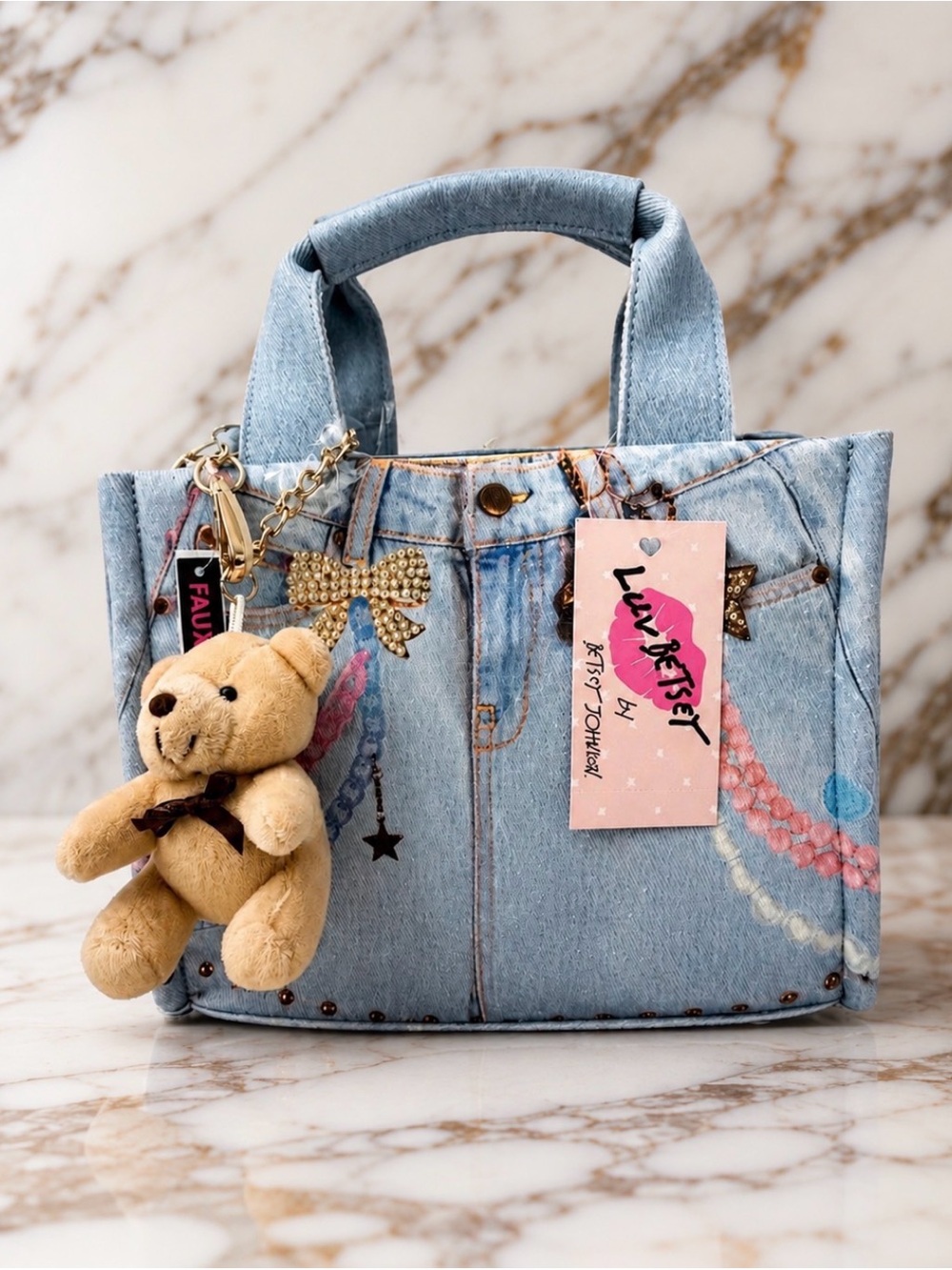 NWT Betsey Johnson Denim Handbag